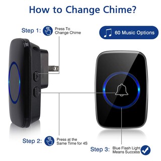 Foto 3 | Foto 3 | Timbre Inalámbrico Kit De Timbre Con 2 Receptores Y 1 Transmisor Rango De Trabajo De 1000 Pies Timbre A Prueba De Agua Con Mo