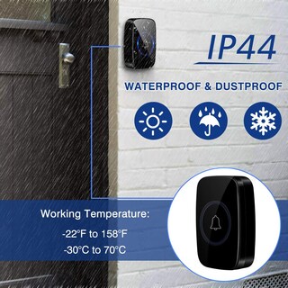 Foto 5 | Foto 5 | Timbre Inalámbrico Kit De Timbre Con 2 Receptores Y 1 Transmisor Rango De Trabajo De 1000 Pies Timbre A Prueba De Agua Con Mo