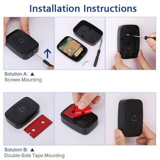 Foto 6 | Foto 6 | Timbre Inalámbrico Kit De Timbre Con 2 Receptores Y 1 Transmisor Rango De Trabajo De 1000 Pies Timbre A Prueba De Agua Con Mo