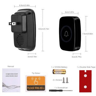 Foto 7 | Foto 7 | Timbre Inalámbrico Kit De Timbre Con 2 Receptores Y 1 Transmisor Rango De Trabajo De 1000 Pies Timbre A Prueba De Agua Con Mo