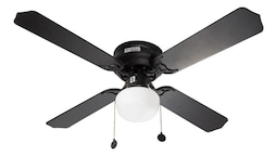 Ventilador Techo Negro Mate Aspas Negro / Madera Led 42