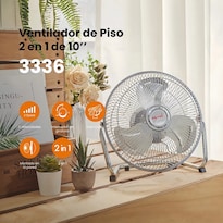Ventilador De Piso Y Pared Mutek 3336 De 10 Pulgadas 2 En 1 Cantidad De Aspas 3 Color De La Estructura Gris Color De Las Aspas G