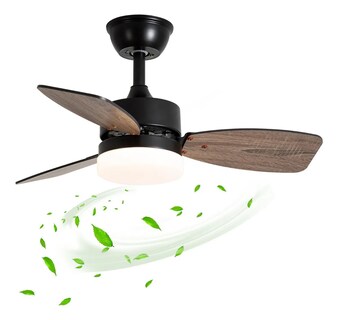 Foto 1 | Foto 1 | Megaluz Ventilador De Techo Con Luces 30 Pulgadas 3 Aspas Medera 3 Tonos Color Negro