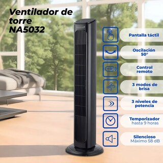 Foto 1 | Foto 1 | Ventilador De Torre Narvik Na5032 Con Control Remoto De 32 Pulgadas (81.2 Cm) Panel Touch 3 Velocidades Oscilación De 50° Ti