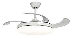 Ventilador Techo Led Moderno 42 Pulgadas 4 Palas Retractil Estructura Blanco