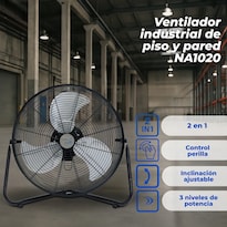 Ventilador Industrial De Piso Y Pared Narvik De 20 Pulgadas Potente Aspas Metálicas 3 Velocidades