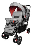Trendy Kids Carriola Doble Twiny Duo Tipo Tren Para Bebe Gris/naranja Negro