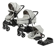 Carriola D Bebe Travel System Prince Con Autoasiento Color Negro Chasis Gris