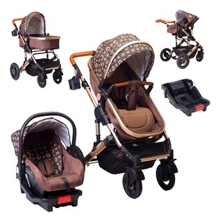 Foto 1 | Foto 1 | Carriola Para Bebé Starkids Galaxis Portabebé Base De Carro Color Café Chasis Dorado