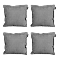 Set De 4 Cojines Dicasa Kappa Color Gris Tormenta Cuadrado