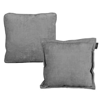 Set De 2 Cojines Dicasa Kappa Zita Color Gris Tormenta(1 Cuadrado + 1 Cuadrado Grande)