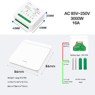 Foto 8 | Foto 8 | Interruptor Remoto Inalámbrico Para Pared Sin Necesidad De Cableado Compatible Con Interruptores Tradicionales Para Escaleras