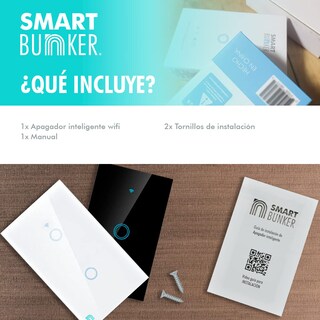 Foto 8 | Foto 8 | Bunker Interruptor Inteligente Táctil Wifi 1 Botón Negro