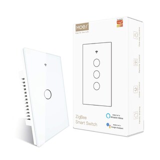 Foto 1 | Foto 1 | Moes Zigbee - Interruptor De Pared Táctil Zigbee 3.0 Neutro Opcional Requiere Central Hub Zigbee Tuya 3.0 1 Boton Blanco