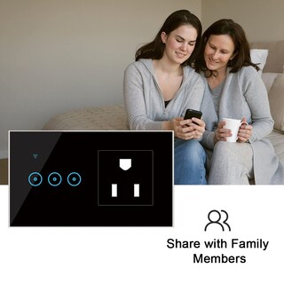 Foto 8 | Foto 8 | Mingzhe Toma De Pared Inteligente Wi-fi De 95-250 V Con Interruptor De Luz Táctil De 1 Unidad Control Remoto De Aplicación Smart