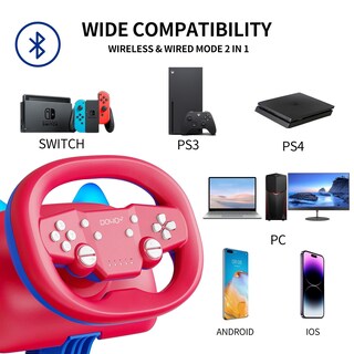 Foto 3 | Foto 3 | Nbcp Gaming Racing Wheel wireless Steering Wheel For Multi-platform Game: Nintendo Switch Pc Ps4/ps3 Ios Android Race Games