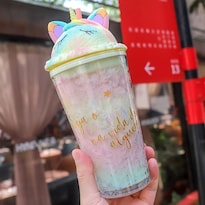 Vaso Unicornio Con Popote Cm-top De 480ml