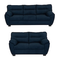 Sala Dicasa Monza Color Azul Oscuro 2 Piezas (sofá Y Love Seat)