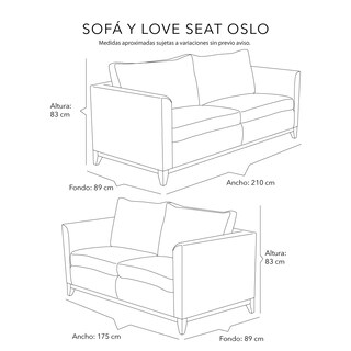 Foto 8 | Foto 8 | Sala Dicasa Oslo Color Gris 2 Piezas (sofá Y Love Seat)
