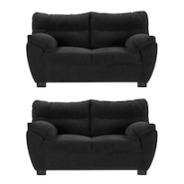 Sala Dicasa Monza Color Black 2 Piezas (2 Love Seat)