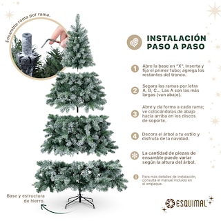 Foto 4 | Foto 4 | Árbol De Navidad Esquimal Pino Clásico Nevado Verde 1.50m