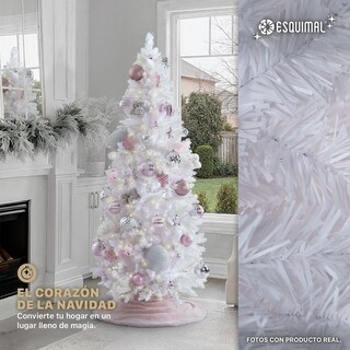Foto 3 | Foto 3 | Árbol De Navidad Esquimal Pino Tipo Lápiz Estilo Canadiense 2.20m Blanco Nacarado