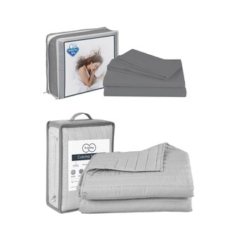 Foto 1 | Foto 1 | Colcha Trinity Color Gris Perla Individual + Sábanas Basic