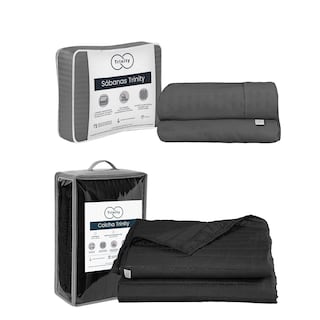 Foto 1 | Foto 1 | Colcha Trinity Color Negro King Size + Sábanas Trinity