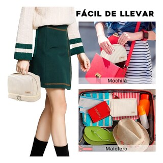 Foto 4 | Foto 4 | Cosmetiquera De Viaje Neceser Maquillaje Estuches Bolsa 3pz Eo Safe Imports Esi-22377 Blanco