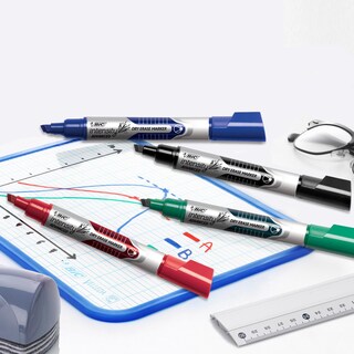 Foto 4 | Foto 4 | Marcadores De Borrado En Seco Bic Intensity Advanced Con Punta Cincelada De 12 Unidades - Venta Internacional.