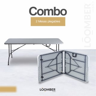 Foto 2 | Foto 2 | Mesas Plegables Blancas Loomber Paquete 2 Piezas