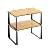 Estante Belug Organizador De Almacenamiento Para Gabinete Bambu Café