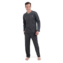 Pijama Michel Blanc Manga Larga y Pantalón Gris