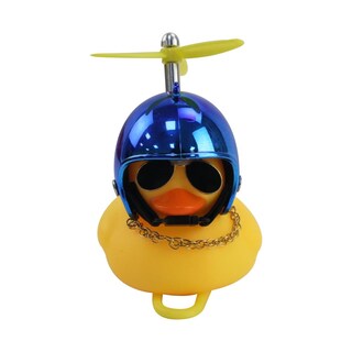 Foto 1 | Foto 1 | Pato Decorativo Amarillo Con Casco Cromado Azul