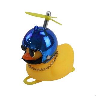 Foto 2 | Foto 2 | Pato Decorativo Amarillo Con Casco Cromado Azul