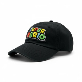 Foto 1 | Foto 1 | Bioworld Gorra Baseball Super Mario - Logo Clásico Ajustable Algodón Color Negro Oficial Nintendo Original