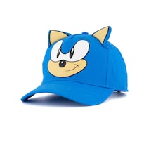 Sonic Gorra Para Niños Ajustable Con Orejas 3d Azul Original Sega