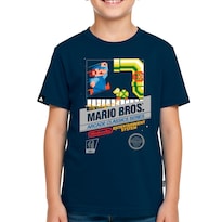 Playera Niño Super Mario Azul Marino Arcade Classic Nintendo Oficial