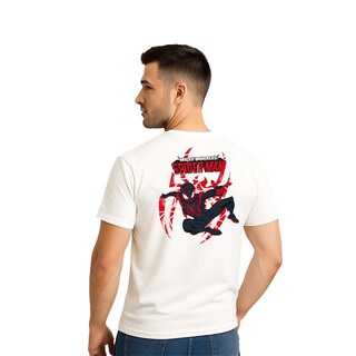 Foto 4 | Foto 4 | Playera Spider-man Hombre Mujer Blanco Disney Original Miles Morales