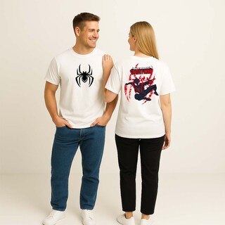 Foto 8 | Foto 8 | Playera Spider-man Hombre Mujer Blanco Disney Original Miles Morales