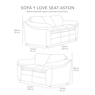 Foto 8 | Foto 8 | Sala Dicasa Aston Color Beige 2 Piezas (sofá + Love Seat)
