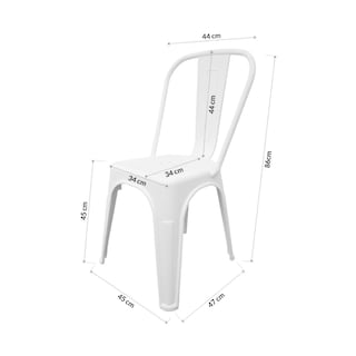 Foto 8 | Foto 8 | Silla de Plástico Bossa Blanca 4 Piezas