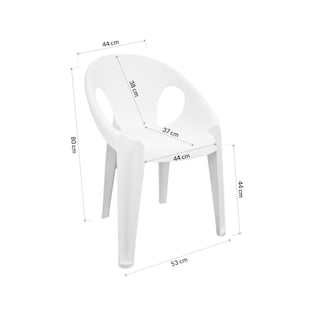 Foto 8 | Foto 8 | Silla de Plástico Bossa Blanca 4 Piezas