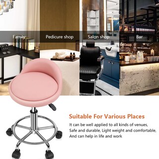 Foto 7 | Foto 7 | Taburete Rodante Kktoner De Piel Sintética Ajustable En Altura Con Reposapiés - Venta Internacional.