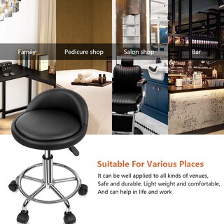 Foto 7 | Foto 7 | Taburete Rodante Kktoner De Piel Sintética Ajustable En Altura Con Reposapiés - Venta Internacional.