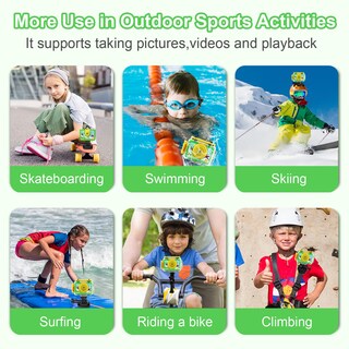 Foto 6 | Foto 6 | Cámara Impermeable Gktz Kids 20mp 1080p Con Tarjeta Sd De 32gb Rosa - Venta Internacional.