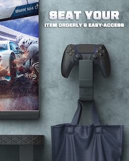 Foto 6 | Foto 6 | Soporte Para Mando Moko Dual Gamepad Y Soporte Para Auriculares Color Negro - Venta Internacional.