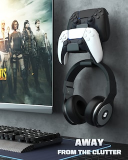 Foto 7 | Foto 7 | Soporte Para Mando Moko Dual Gamepad Y Soporte Para Auriculares Color Negro - Venta Internacional.