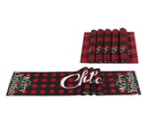 Camino de Mesa y 6 Manteles Individuales Decoración para Navidad