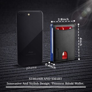 Foto 3 | Foto 3 | Billetera Runbox De Piel Auténtica Delgada Con Bloqueo Rfid Para Hombre - Venta Internacional.